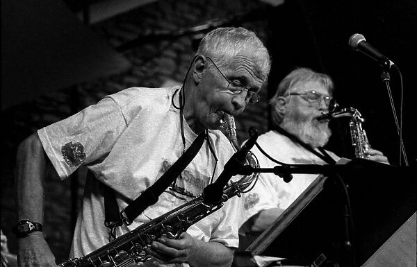 Bill Perkins and Bud Shank, Brecon Jazz Festival, Brecon, Powys, Wales, August 2000