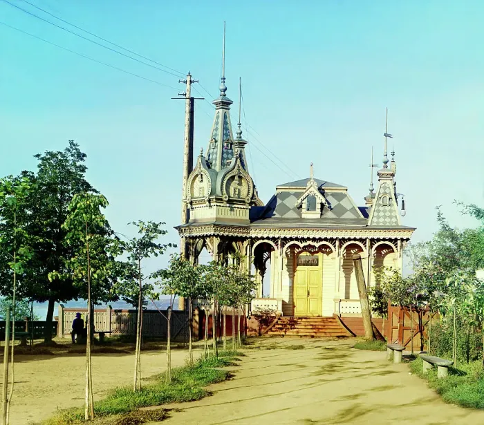 Framed Print : Perm: Summertime location of the exchange, 1910. Creator: Sergey Mikhaylovich Prokudin-Gorsky Framed Print : Perm: Summertime location of the exchange, 1910. Creator: Sergey Mikhaylovich Prokudin-Gorsky