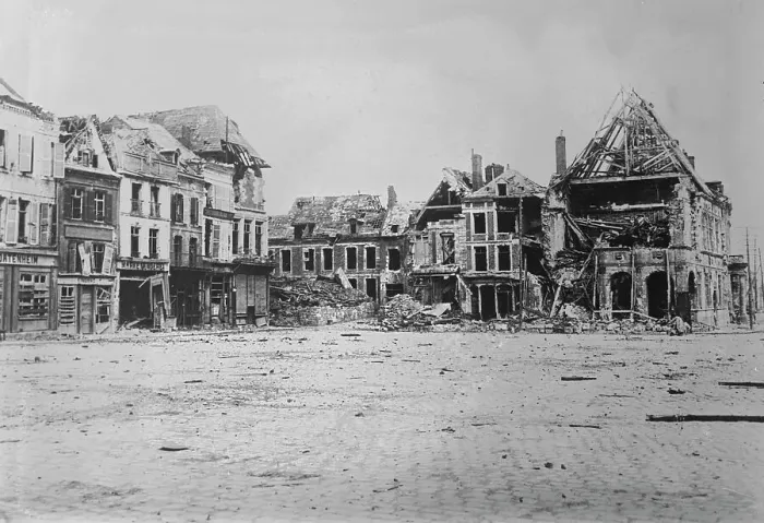 Framed Print : Peronne retaken, 1918, 1918. Creator: Bain News Service Framed Print : Peronne retaken, 1918, 1918. Creator: Bain News Service
