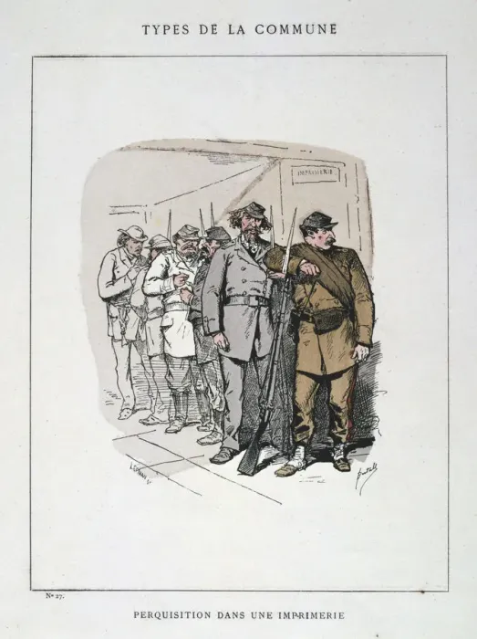Framed Print : Perquisition dans une Imprimerie, Paris Commune, 1871 Framed Print : Perquisition dans une Imprimerie, Paris Commune, 1871