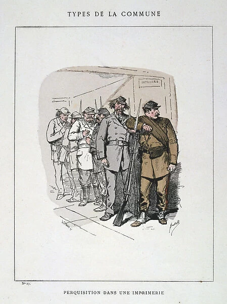 Perquisition dans une Imprimerie, Paris Commune, 1871