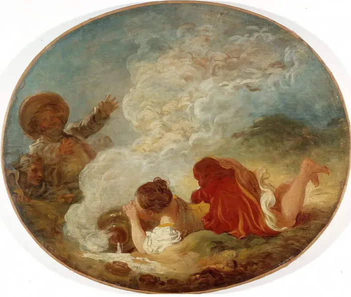 Framed Print : Perrette et le pot au lait, c1770. Creator: Jean-Honore Fragonard Framed Print : Perrette et le pot au lait, c1770. Creator: Jean-Honore Fragonard