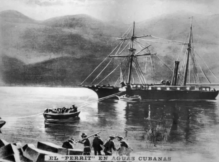 Framed Print : The Perrit in Cuban Waters, (1869), 1920s Framed Print : The Perrit in Cuban Waters, (1869), 1920s