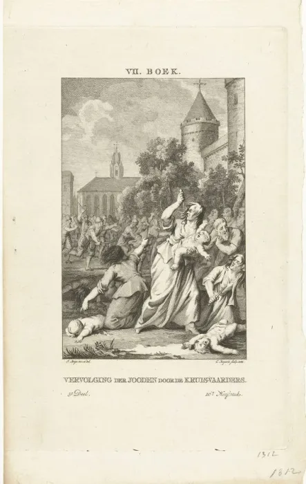 Framed Print : Persecution of the Jews by the crusaders, 1784. Artist: Bogerts, Cornelis (1745-1817) Framed Print : Persecution of the Jews by the crusaders, 1784. Artist: Bogerts, Cornelis (1745-1817)