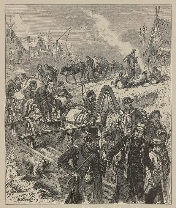 Framed Print : From the persecution of Jews in Russia: A journey to the West, c 1882. Creator: Broling, Gustaf (1831-1904) Framed Print : From the persecution of Jews in Russia: A journey to the West, c 1882. Creator: Broling, Gustaf (1831-1904)