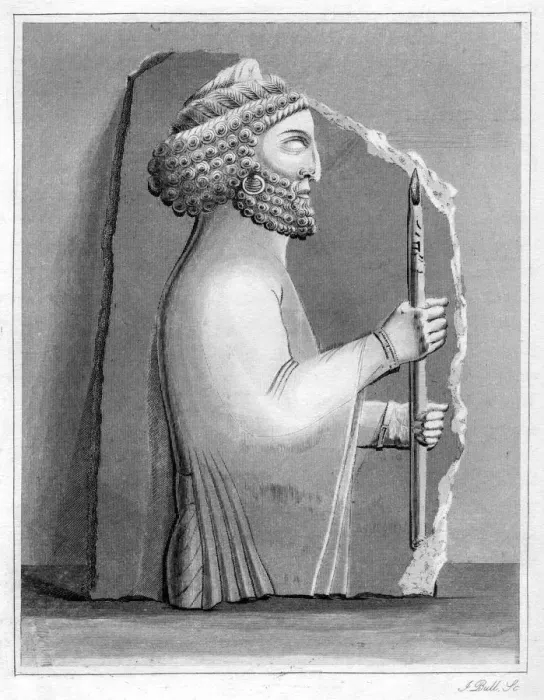 Framed Print : Persepolian sculpture, 1848. Artist: J Bull Framed Print : Persepolian sculpture, 1848. Artist: J Bull