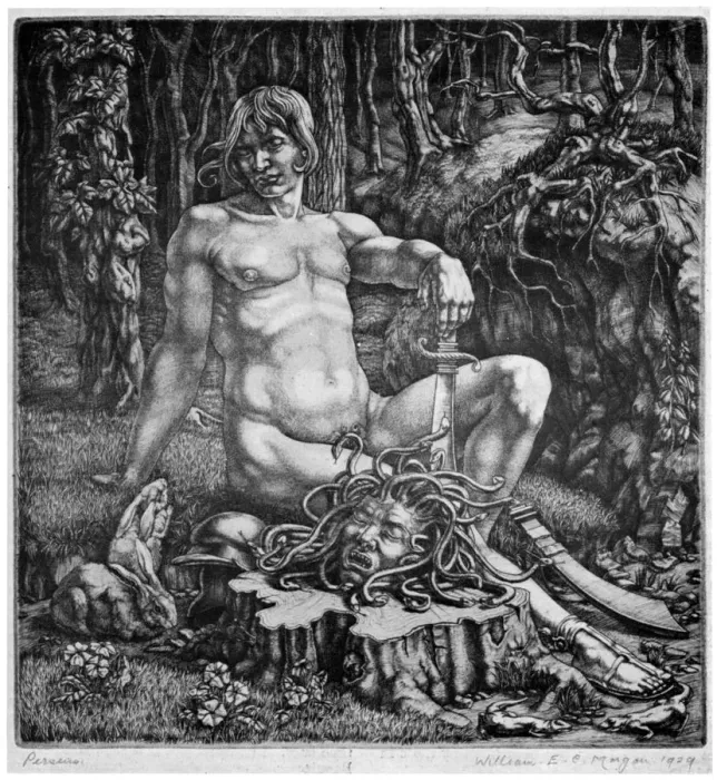 Framed Print : Perseus, 1929 (1930). Artist: William EC Morgan Framed Print : Perseus, 1929 (1930). Artist: William EC Morgan