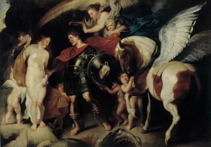 Framed Print : Perseus and Andromeda, copy after Peter Paul Rubens, 1800-1899. Creator: Unknown Framed Print : Perseus and Andromeda, copy after Peter Paul Rubens, 1800-1899. Creator: Unknown