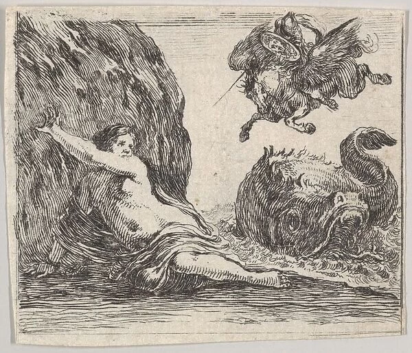 Perseus and Andromeda, from Game of Mythology (Jeu de la Mythologie), 1644