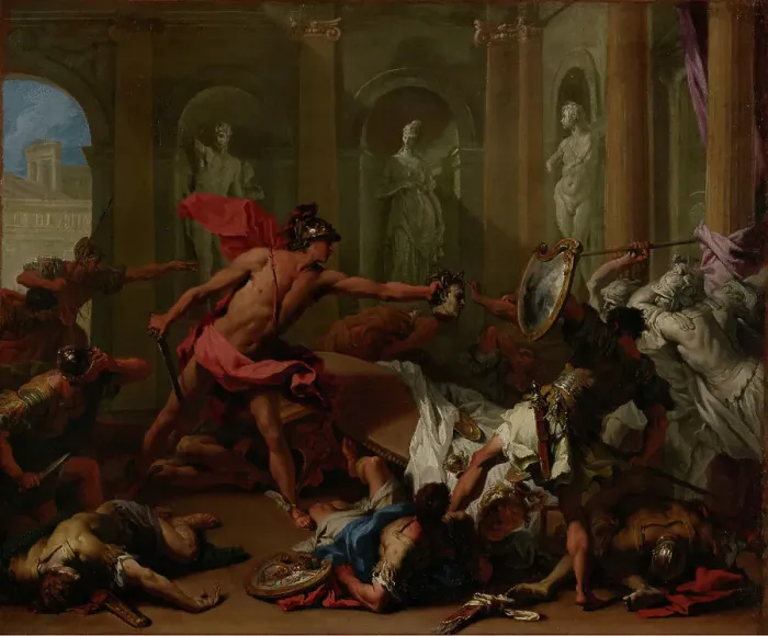 Framed Print : Perseus Confronting Phineus with the Head of Medusa, about 1705-1710. Creator: Sebastiano Ricci Framed Print : Perseus Confronting Phineus with the Head of Medusa, about 1705-1710. Creator: Sebastiano Ricci