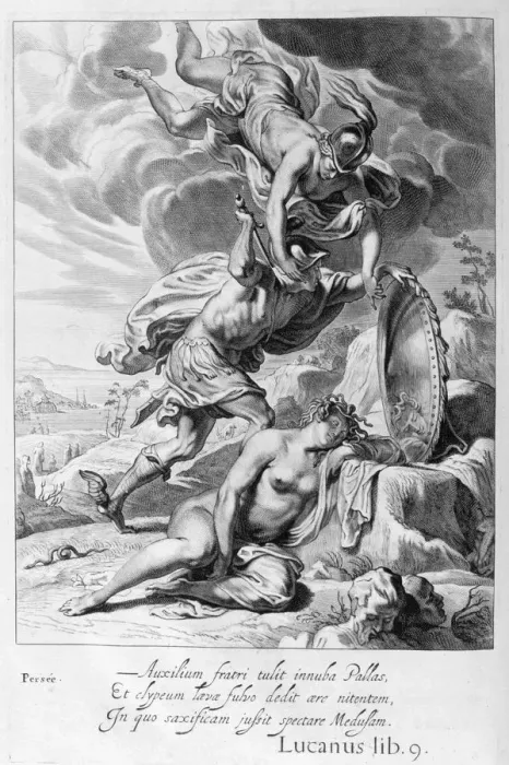 Framed Print : Perseus cuts off Medusas head, 1655. Artist: Michel de Marolles Framed Print : Perseus cuts off Medusas head, 1655. Artist: Michel de Marolles