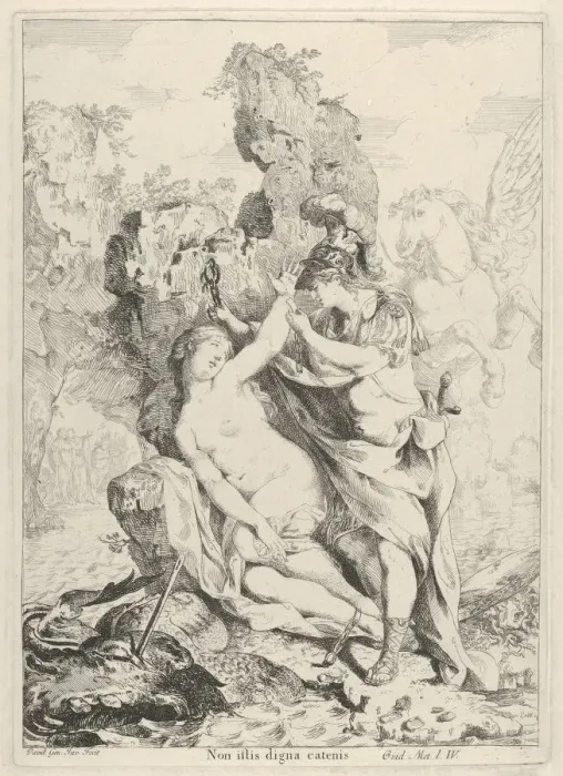 Framed Print : Perseus Saving Andromeda, 1775. Creator: Giovanni David Framed Print : Perseus Saving Andromeda, 1775. Creator: Giovanni David
