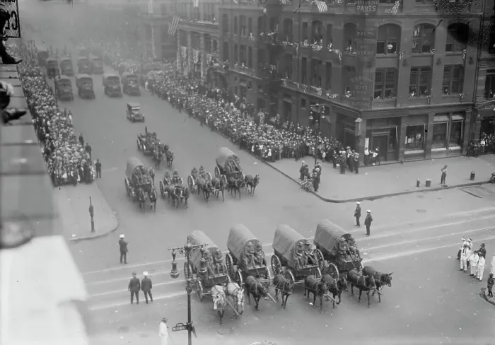 Framed Print : Pershing parade, 1919. Creator: Bain News Service Framed Print : Pershing parade, 1919. Creator: Bain News Service