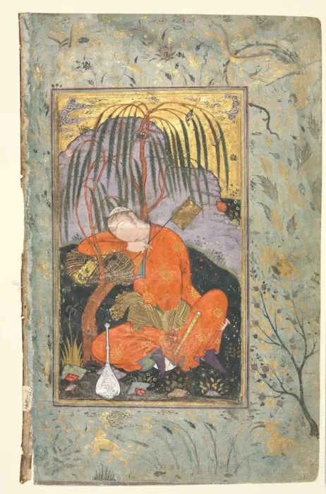 Framed Print : Persian Couplets (recto); Sleeping Youth (verso), late 1500s-early 1600s. Creator Framed Print : Persian Couplets (recto); Sleeping Youth (verso), late 1500s-early 1600s. Creator