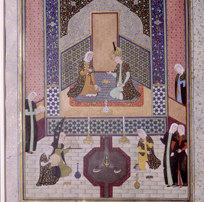 Framed Print : Persian Manuscript Illustration c16th-17th century Framed Print : Persian Manuscript Illustration c16th-17th century