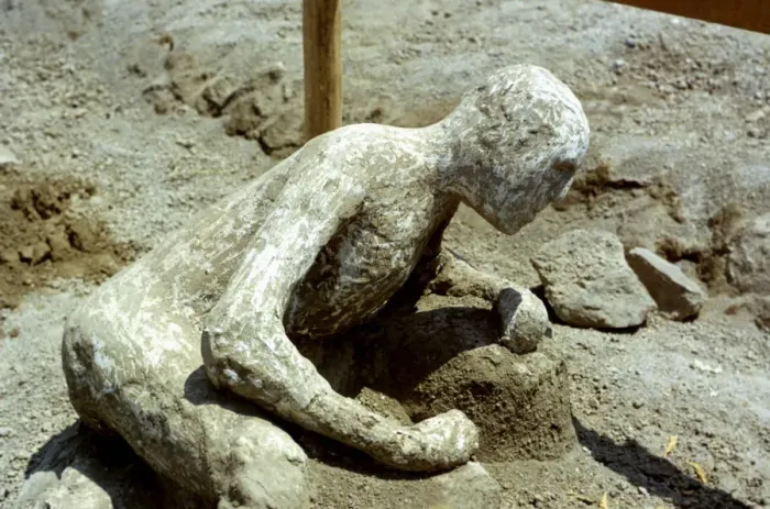 Framed Print : Person killed by the Pompeii eruption, 79 AD Framed Print : Person killed by the Pompeii eruption, 79 AD