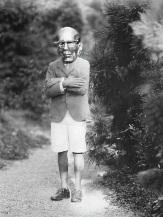 Framed Print : Person wearing a mask made by W.T. Benda, 1925 Sept. 20. Creator: Arnold Genthe Framed Print : Person wearing a mask made by W.T. Benda, 1925 Sept. 20. Creator: Arnold Genthe