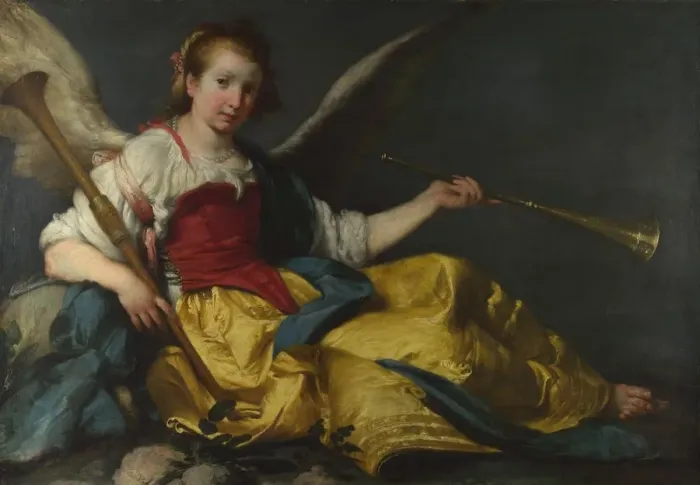 Framed Print : A Personification of Fame, c. 1635. Artist: Strozzi, Bernardo (1581-1644) Framed Print : A Personification of Fame, c. 1635. Artist: Strozzi, Bernardo (1581-1644)