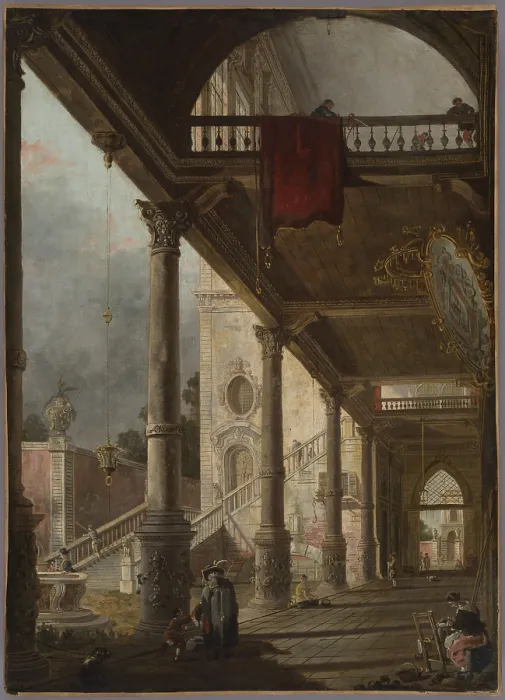 Framed Print : Perspective of a Colonnade Portico, 18th century. Creator: Unknown Framed Print : Perspective of a Colonnade Portico, 18th century. Creator: Unknown