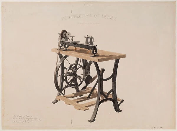 Perspective of Lathe, 1860. Creator: Thomas Eakins