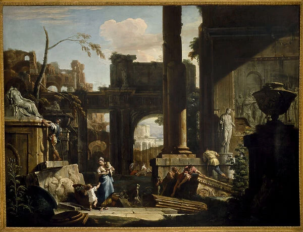 Perspective of ruins with figures, 1720s. Creator: Ricci, Sebastiano (1659-1734)