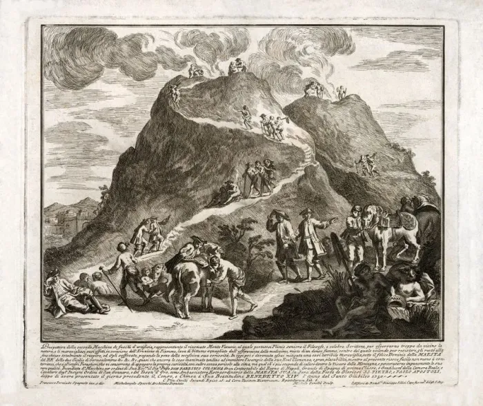 Framed Print : Perspective of the second eruption of Vesuvius, 1750 Framed Print : Perspective of the second eruption of Vesuvius, 1750
