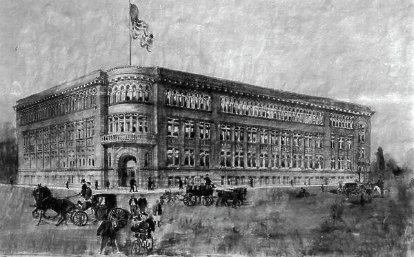 Perspective sketch -Washington Manual Training High School, Henry Ives Cobb, Architect, c1895 - 1898 Creator: Frances Benjamin Johnston