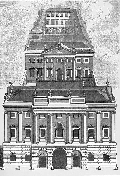 A perspective view of the Bank of England, 1743 (1903). Artist: Robert West