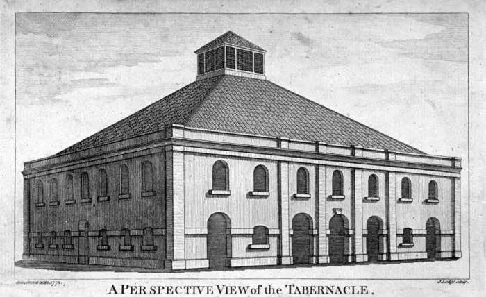 Framed Print : Perspective view of Whitefields Tabernacle, Moorfields, London, 1772. Artist: J Lodge Framed Print : Perspective view of Whitefields Tabernacle, Moorfields, London, 1772. Artist: J Lodge