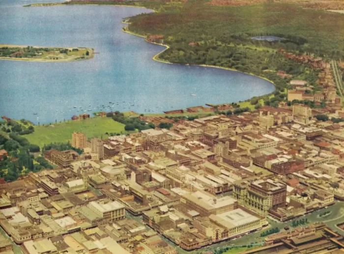 Framed Print : Perth from the Air, c1947. Creator: Unknown Framed Print : Perth from the Air, c1947. Creator: Unknown