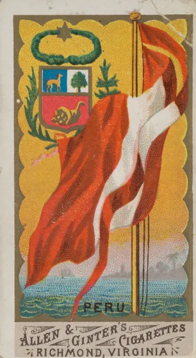 Framed Print : Peru, from Flags of All Nations, Series 1 (N9) for Allen & Ginter Cigarettes Brands Framed Print : Peru, from Flags of All Nations, Series 1 (N9) for Allen & Ginter Cigarettes Brands