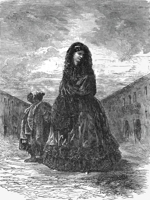 Framed Print : A Peruvian Belle; A Ramble in Peru, 1875. Creator: Unknown Framed Print : A Peruvian Belle; A Ramble in Peru, 1875. Creator: Unknown