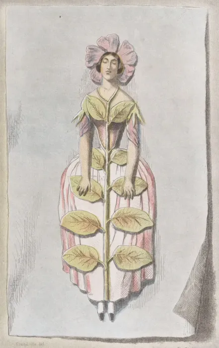 Framed Print : Pervenche Dessechee, from Les Fleurs Animees, 1847. 1847 Framed Print : Pervenche Dessechee, from Les Fleurs Animees, 1847. 1847