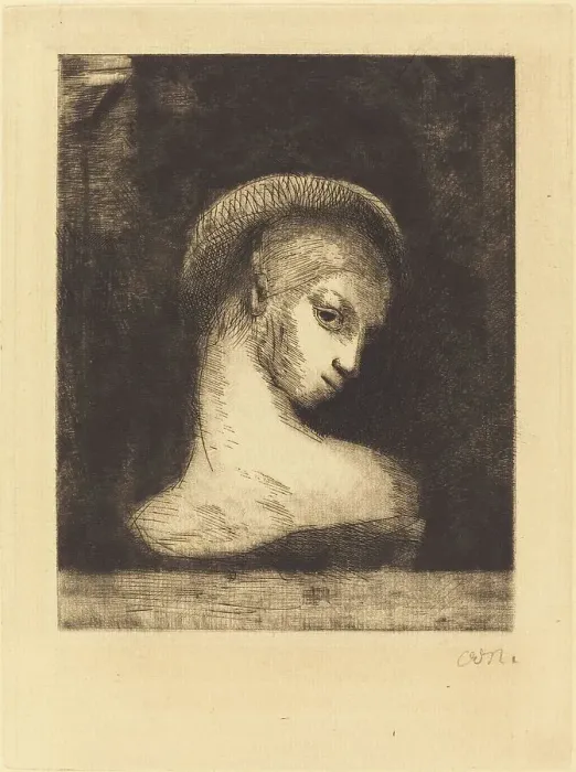 Framed Print : Perversite (Perversity), 1891. Creator: Odilon Redon