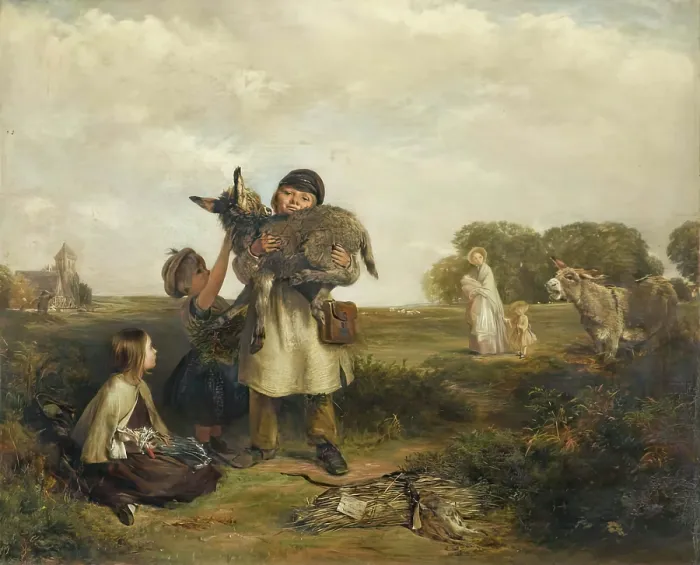 Framed Print : The Pet of the Common, 1853. Creator: John Callcott Horsley Framed Print : The Pet of the Common, 1853. Creator: John Callcott Horsley