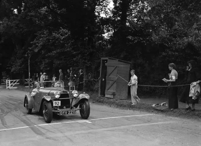Framed Print : Peter Clarks HRG, winner of a silver award at the MCC Torquay Rally, July 1937 Framed Print : Peter Clarks HRG, winner of a silver award at the MCC Torquay Rally, July 1937