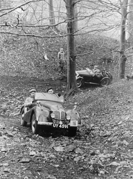 Framed Print : Peter Collins taking part in a hill climb, March 1949 Framed Print : Peter Collins taking part in a hill climb, March 1949