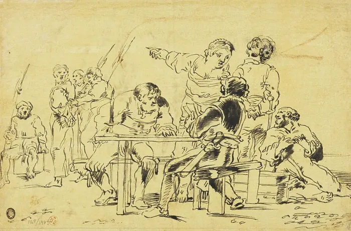 Framed Print : Peter denies Christ. Creator: Leonard Bramer Framed Print : Peter denies Christ. Creator: Leonard Bramer