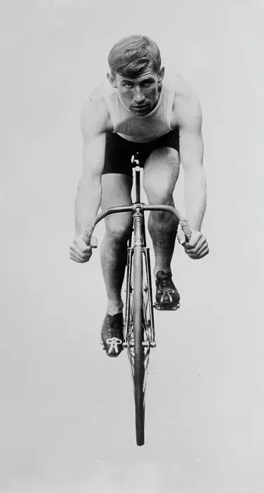 Framed Print : Peter Drobach [on bike] 12 / 5 / 12, 1912. Creator: Bain News Service