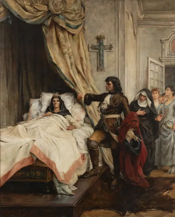 Framed Print : Peter the Great visiting Madame de Maintenon in 1717, End of 19th cen Creator: Champ-Renaud