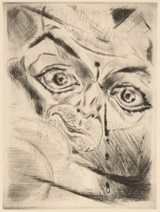 Framed Print : Peter with a Gunshot Wound in His Forehead, 1918. Creator: Walter Gramatté Framed Print : Peter with a Gunshot Wound in His Forehead, 1918. Creator: Walter Gramatté