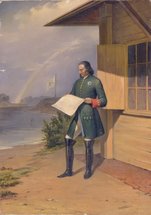 Framed Print : Peter I on the Bank of the Neva River, 1843. Artist: Ivanov, Anton Ivanovich (1818-1864) Framed Print : Peter I on the Bank of the Neva River, 1843. Artist: Ivanov, Anton Ivanovich (1818-1864)