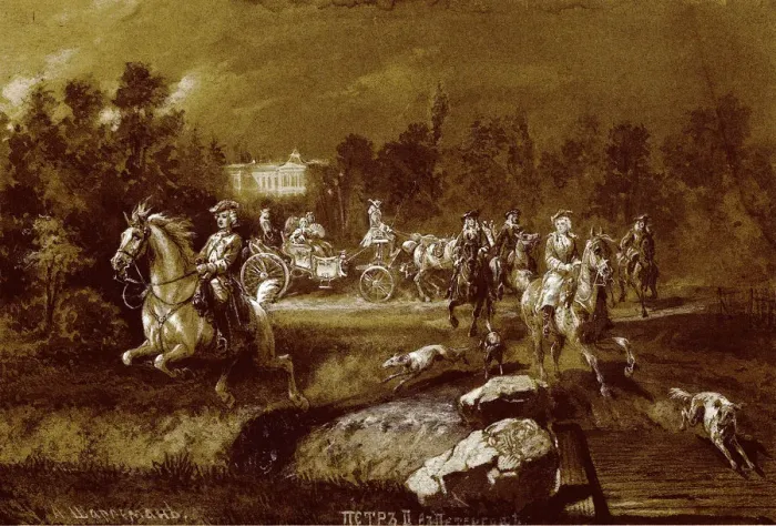 Framed Print : Peter II in Peterhof. Artist: Charlemagne, Adolf (1826-1901) Framed Print : Peter II in Peterhof. Artist: Charlemagne, Adolf (1826-1901)