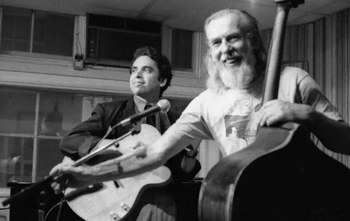 Framed Print : Peter Ind (bass) and Howard Alden, Tenor Clef, Hoxton Sq, London, July, 1992. Creator Framed Print : Peter Ind (bass) and Howard Alden, Tenor Clef, Hoxton Sq, London, July, 1992. Creator