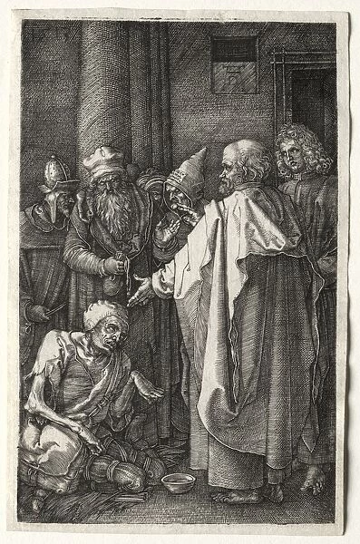 Peter and John Healing the Cripple at the Gate of the Temple, 1512. Creator: Albrecht Dürer