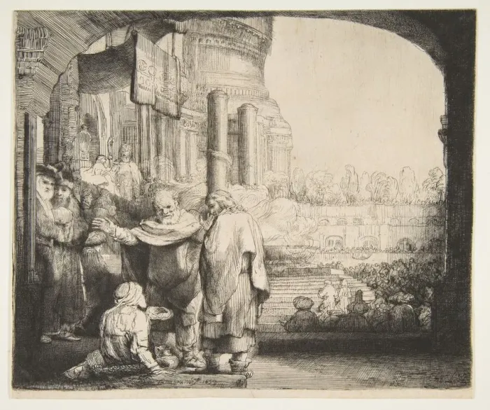 Framed Print : Peter and John Healing the Cripple at the Gate of the Temple, 1659 Framed Print : Peter and John Healing the Cripple at the Gate of the Temple, 1659