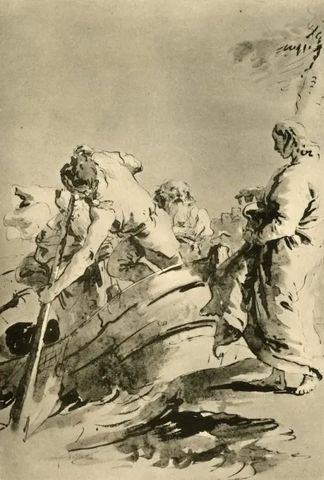 Framed Print : The Call to Peter, mid 18th century, (1928). Artist: Giovanni Battista Tiepolo Framed Print : The Call to Peter, mid 18th century, (1928). Artist: Giovanni Battista Tiepolo