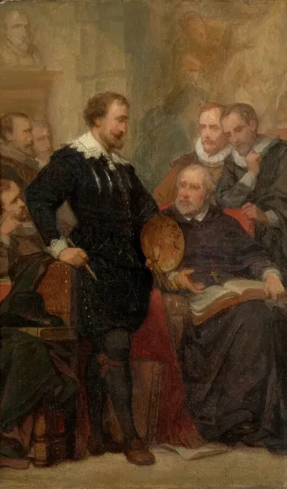 Framed Print : Peter Paul Rubens in his Studio, (c1620s), c1860s. Creator: Nicaise de Keyser Framed Print : Peter Paul Rubens in his Studio, (c1620s), c1860s. Creator: Nicaise de Keyser