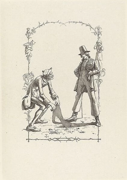 Peter Schlemihl Sells His Shadow, 1836. Creator: Adolf Schrödter