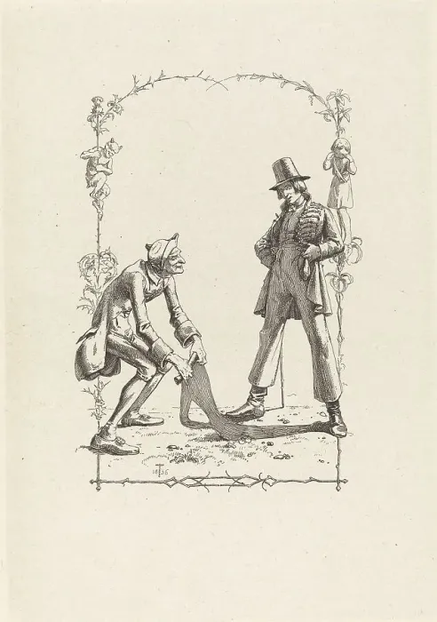 Framed Print : Peter Schlemihl Sells His Shadow, 1836. Creator: Adolf Schrödter Framed Print : Peter Schlemihl Sells His Shadow, 1836. Creator: Adolf Schrödter
